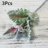 Dekorative Blumen 3pcs Kunstseide Blatt Beflockung Lagomorpha festliche Party Hochzeit Wohnkultur gefälschte Pflanzen grüne Wand Bouquet Materialien