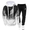 Heren Hoodies Sweatshirts 2023 3D Print Hoodie Pants Twee sets stukken Casual Track Suit Sportswear Gym Brand Kleding Sport