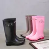 Regenlaarzen Comemore Mode Lange Regenlaarzen Dames Kniehoge Waterlaarzen Waterdichte Schoenen Dames Rubberen Regenlaarzen Tuinoverschoenen voor Dames 231101