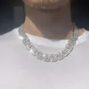 Estilo Cadena cubana 16 mm de ancho Collar de eslabones de diamantes de moissanita baguette de plata de ley 925