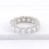 Provence Hoge kwaliteit ronde diamanten moissanite eeuwigheid ring verlovingsring trouwring 14k witgouden ringen sieraden vrouwen