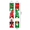 Decorações de Natal Dísticos de Natal Pai Natal modelos xadrez vermelho e preto pendurado pano decoração do feriado bandeira pendurada 231102