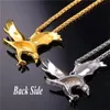 Gold Eagle Pendant Necklaces Women Mens Stainless Steel Fashion Hip Hop Jewelry for Neck Gifts for Male Accessory Wholesale