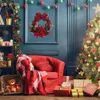 Decorazioni natalizie Ghirlanda di Natale Porta Finestra Ornamenti da parete Buon Natale Decorazione Casa Felice Anno Fiore Anello di vite Ornamenti di pigna 231101