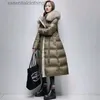 Women's Down Parkas Women 2023 Natural Fur Hooded 90％White Duck Down Jackets Slim lond down low dow dow dow fi fe厚の暖かいkurtka damska l231102