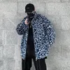 Vestes d'hommes hiver polaire moelleux hommes veste hip hop streetwear harajuku urbain flou fermeture éclair mince manteau unisexe imprimé léopard femmes