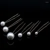 Hair Clips Bridal U-pin Metal Hairpin Crystal Pearl Headdress Accessories Wedding For Women Styling Tools