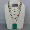 Hanger kettingen 5 strengen 18 witte parel groen rood kristal ketting ketting Agaat handgemaakte vintage feeststijl voor vrouwen sieraden 231101