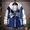 Herrjackor Mäns huva baseballtröja hösten Korean Casual Hooded Jacket Harajuku High Street Fashion Menkläder Högkvalitativ kappa 231101