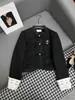 Women's Jackets designer Autumn and Winter New Cha Nanyou Small Fragrance Style, Versatile Chinese Style Button Design, Paired with Chest Pin Short Coat W03Y