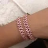 Bracelet chaîne cubaine en or Rose, élégant, Hip Hop pavé, zircone cubique, cadeau de fête pour femmes, bijoux en gros