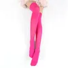 Chaussettes au dessus du genou pour femmes, collants, couleurs acidulées, bas en velours, tendance, Sexy, mignon, cuisse haute