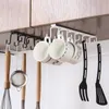 Ganci Rails 612 Hook Household Punchfree Pensile Gancio Appeso Portabicchieri Rack di stoccaggio a parete Organizzatore da cucina Appendiabiti 230331