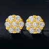 Anneaux de mariage BOUCLES D'OREILLES CLASSIQUES RONDES BRILLANTES MOISSANITE 6 GRIFFES