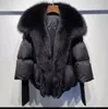 Damen Pelz Kunstpelz Winter Frauen Warmer Mantel Übergroßer echter Fuchspelzkragen Dicke Luxusoberbekleidung Mode 90% Gänsedaunenjacke 231102