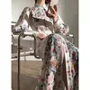 Vestidos casuais 2023 fresco e doce estilo pastoral vestido floral outono break mori longo elegante gracioso camisa francesa