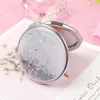 Compact Mirrors TSHOU722 Fashion 2-Face Mini Pocket Makeup Mirror Creative Cosmetic Compact Mirrors with Flowing Sparkling Sand Can 231102