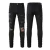 Jeans Mens Designer Denim Embroidery Pants Trendy hole design Trouser Hip Hop Distressed Zipper trousers