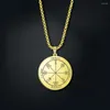 Pendant Necklaces Teamer Solomon Pentagram's Fortune Necklace Men Women Vintage Stainless Steel Lucky Amulet Jewelry Birthday Gifts