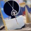 Chains Inlaid Crystal Love Heart Key-shaped Necklace Pendant Dream Romantic Ladies Jewelry Wedding Party AccessoriesChains