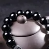 Strand 6/8/10/12MM Natural Black Obsidian Carved Buddha Lucky Amulet Round Beads Bracelet For Women Men Jewelry