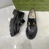 Monolith Brushed äkta läder loafers designer kvinnor herr skor plattform tränare svarta vita casual skor chunky botten med bi broderi sneakers