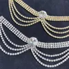 Anklets 1pcBohemian Rhinestone Ankle Bracelet Round Crystal Tassel Layered High Heel Tennis Chain Bridal Jewelry Accessories