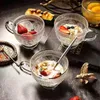 Szklane kubki do kawy z uchwytami wytłoczonymi filiżankami herbaty vintage Picie szklane naczynia do mleka wodnego latte cappucino deser