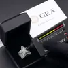 Hip-hop Men Women Fine Jewelry Iced Out Gold Plated Sterling Sier VVS Moissanite Diamond Star Ring with GRA Certificate