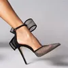 Dress Shoes Women High Heels 2023 Summer Sandals Sexy Silk Club Big Bow Fashion Ankle Strap Elegant Wedding Party Lady Pumps