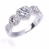 Promozione anelli a grappolo!! Gioielli da sposa a cuore in vero argento sterling massiccio 925 per le donne Anello di fidanzamento con diamante SONA SZ 5-10