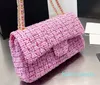 Borse a tracolla classiche in tweed con patta Borsa a catena matelasse trapuntata di alta qualità di marca francese Numero di serie Borsa a tracolla da donna Borsa di lusso Designer Borsa a mano Portafoglio