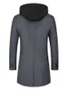 Manteau d'hiver en mélange de laine pour hommes, couleur unie, mode décontractée, Business, mi-long, Trench, surdimensionné, M4XL, 2024, 231102