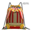 Boodschappentassen Carnaval Circus Vintage Dames Trekkoord Sackpack Gym Mannen Outdoor Reisrugzakken Voor Training Fitness Zwemtas