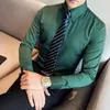 Herren Freizeithemden Frühling Gestreift Formal Business Weiß Arbeit Büro Klassisches Herrenhemd Männer Fit Langarm Kleid Solide Plus Größe 3XL