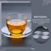 Tasses soucoupes en verre, 2 pièces, décorations de noël, plateau, assiettes transparentes, ornements de thé, expresso