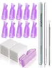 Teenitor Kit d'outils pour enlever le gel des ongles avec clips pour enlever le vernis rose, éplucheur de cuticules, grattoir, brosse à ongles en gel, lot de 115 lingettes pour ongles Cot6681306