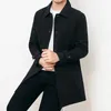 Men's Wool Blends Mens Jacket Casual Windbreaker Male Medium Long s Lapel Coat Loose Versatile Trench Men 231101