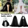 Skirts Steampunk Tulle Skirt 3 Layers Tutu Women Gothic Punk Sexy Lolita Cocktail Party Club Tie Up Ruffle Bustle Overskirts