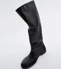 Boots Retro Knee High Knight Female Black Brown Wide Combat y Platform Designer Brand Sale Long 231101