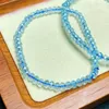 Strand Natural Blue Topaz Faseted Beads Bransoletka Kobiety Męs