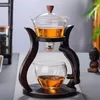 Zestawy herbaciarskie szkło picie magnetyczne automatyczne automatyczne rozrywki na wodę obrotowy zestaw okładki miski herbata kungfu leniwa z