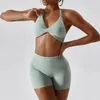 Tenue de yoga Vêtements de sport pour femmes Vêtements d'entraînement Courir Fitness Soutien-gorge Séchage rapide Sous-vêtements de sport Nude