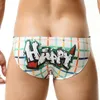 Cuecas sexy homens briefs xadrez bikini roupa interior grande bolsa u convexo calcinha magro ajuste respirável baixo aumento hip elevador roupa de banho