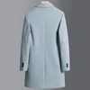 Mélanges de laine pour hommes Hommes Manteaux de laine 2023 Hiver Couleur unie Haute qualité Veste longue Luxueux Slim Fit Business Vêtements Homme 231102