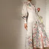 Vestidos casuais 2023 fresco e doce estilo pastoral vestido floral outono break mori longo elegante gracioso camisa francesa