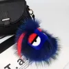 Luxe FEN moelleux Karl véritable fourrure de raton laveur pompon monstre sac Bugs porte-clés à breloques en peluche porte-clés en cuir gland pompon DI