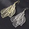 Boucles d'oreilles pendantes multicouches pour femmes, Style bohémien, couleur or, goutte en métal creux, bijoux cadeaux pour filles