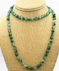 Jolies chaînes 8 mm blanc vert émeraude pierres précieuses perles bijoux collier 35 "