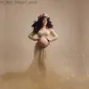 Maternity Dresses Sexy Maternity Photography Dress Women Lace Tops Tulle Skirt Pregnancy Photoshoot Dress Set for Photoshoot Baby Shower Maxi Gown Q231102